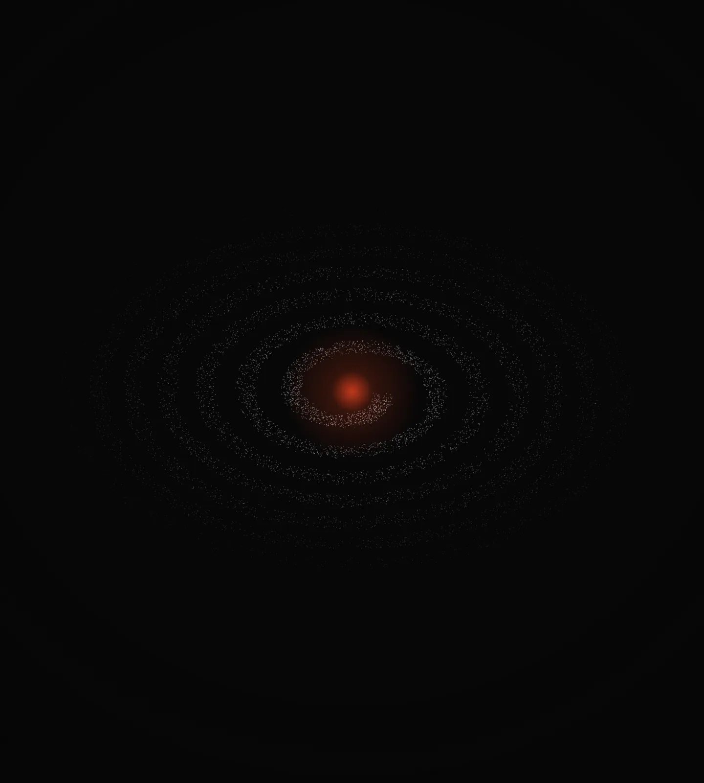 A field of tiny particles forming a soft vortex.